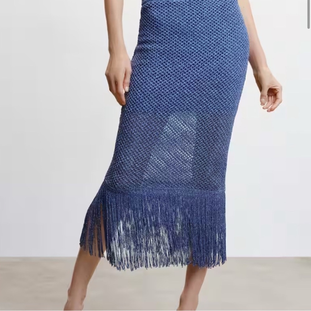 Mango Metallic Blue Knit Set - Picture 3 of 5